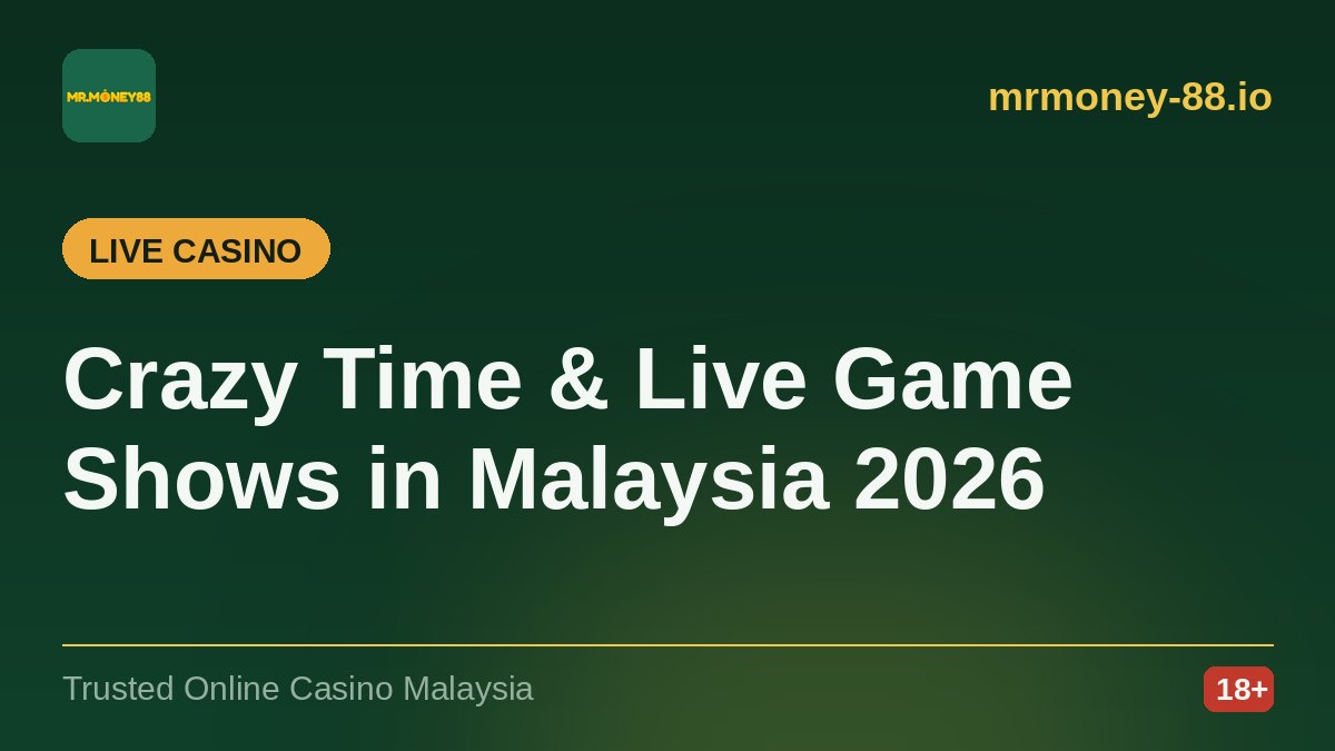 Crazy Time & Live Game Shows Trending in Malaysia 2026 — MrMoney88 online casino guide for Malaysia, by mrmoney-88.io