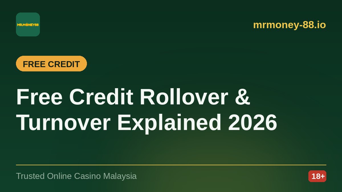 Free Credit Rollover & Turnover Requirements Explained (Malaysia 2026) — MrMoney88 casino guide, by mrmoney-88.io